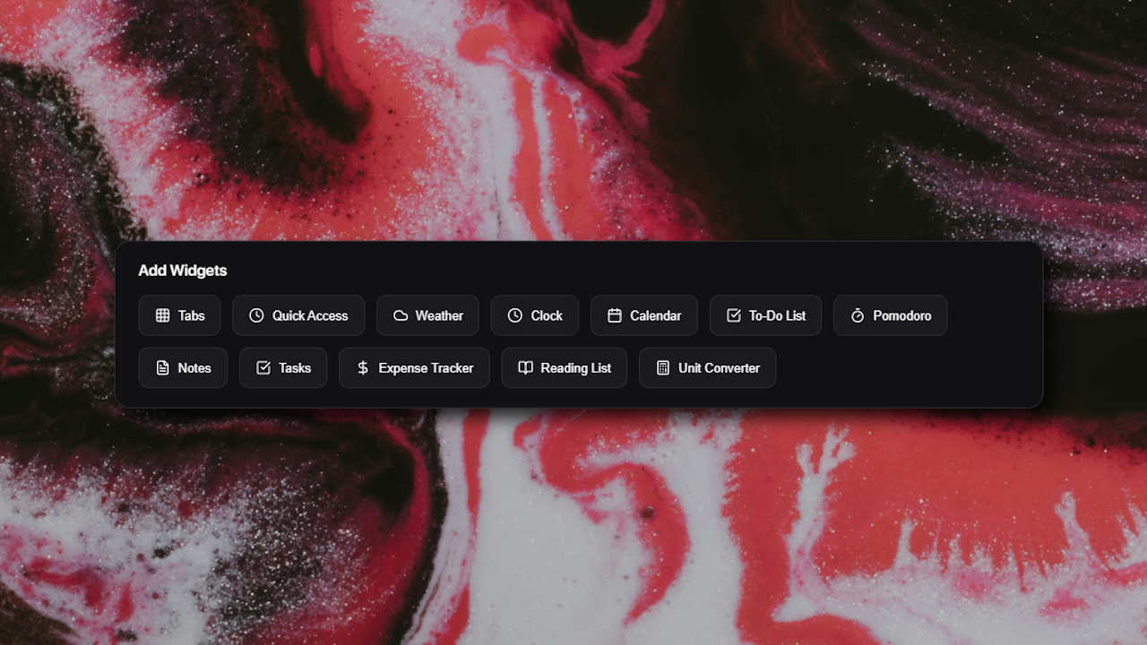 Widgets Interface