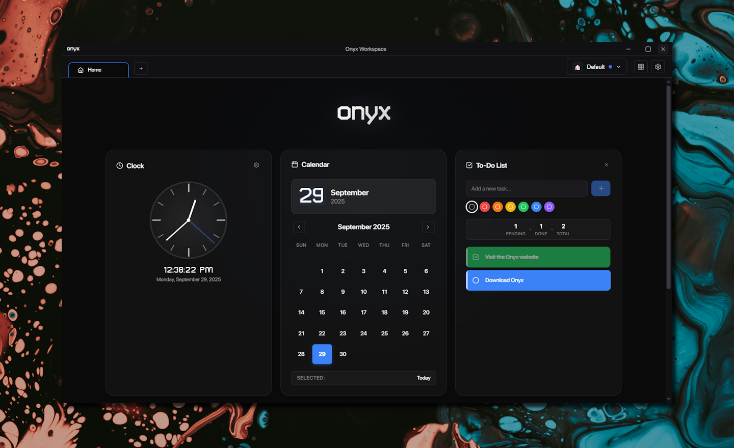 Onyx Workspace